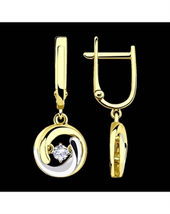 Серьги из желтого золота с фианитами Sokolov