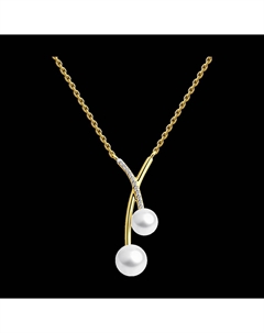 Колье из желтого золота с жемчугом и фианитами Sokolov