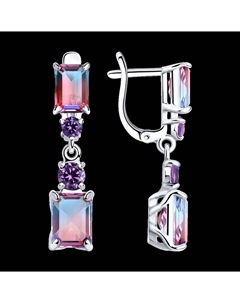 Серьги из серебра с ситаллами и фианитами Sokolov