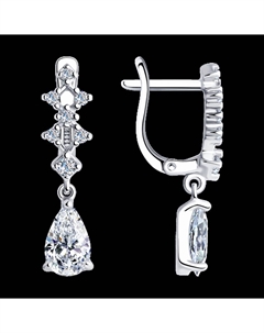 Серьги из серебра с фианитами Sokolov