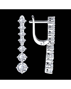 Серьги из серебра с фианитами Sokolov