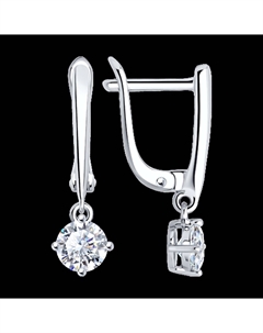 Серьги из серебра с фианитами Sokolov