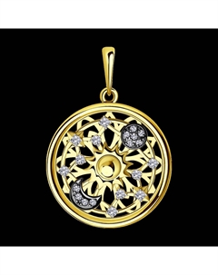 Подвеска из желтого золота с фианитами Sokolov