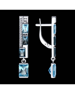 Серьги из белого золота с топазами и фианитами Sokolov