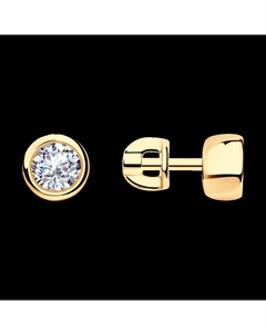 Серьги из золочёного серебра с фианитами Sokolov