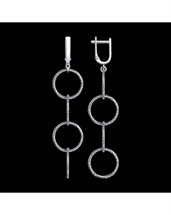 Серьги из серебра с алмазной гранью Sokolov