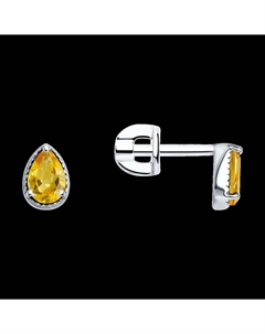 Серьги из серебра с цитринами Sokolov