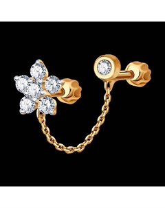 Серьга из золота с фианитами Sokolov