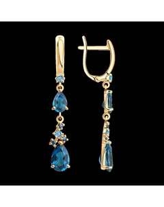 Серьги из золота с голубыми и синими топазами Sokolov