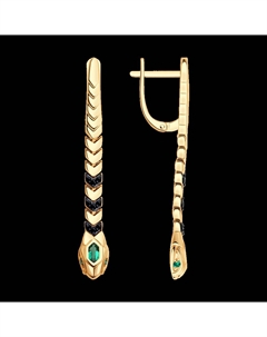 Серьги из золота с изумрудами и шпинелью Sokolov