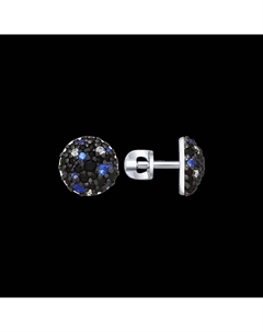 Серьги из серебра с бесцветными, синими и чёрными фианитами Sokolov