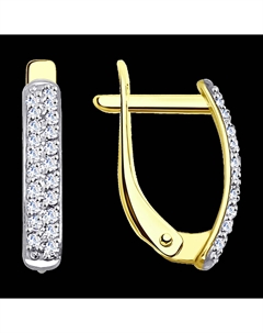 Серьги из желтого золота с фианитами Sokolov