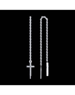 Серьги из серебра с фианитами Sokolov