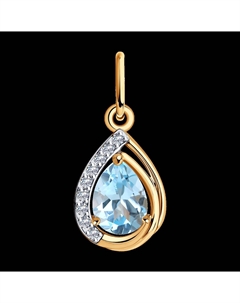 Подвеска из золота с топазом и фианитами Sokolov