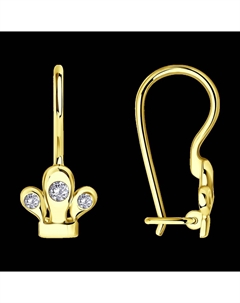 Серьги из желтого золота с фианитами Sokolov