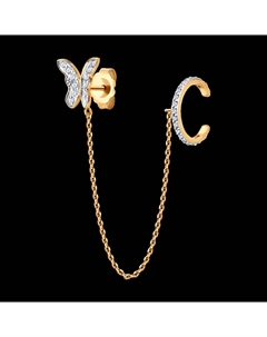 Серьга из золота с фианитами Sokolov