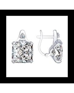 Серьги из серебра с фианитами Sokolov