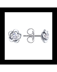 Серьги из серебра с фианитами Sokolov