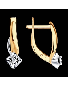 Серьги из золочёного серебра с бриллиантами Sokolov