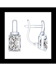 Серьги из серебра с фианитами Sokolov