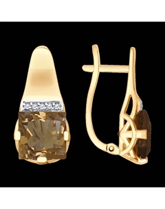 Серьги из золота с раухтопазами и фианитами Sokolov