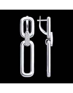 Серьги из серебра с фианитами Sokolov