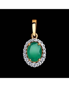 Подвеска из золота с агатом и фианитами Sokolov