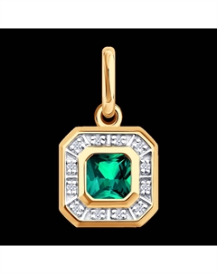 Подвеска из золота с бриллиантами и гидротермальным изумрудом Sokolov