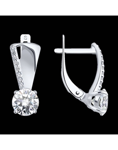 Серьги из серебра с фианитами Sokolov