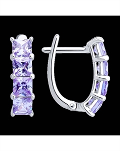 Серьги из серебра с фианитами Sokolov