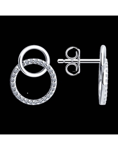 Серьги из серебра с фианитами Sokolov