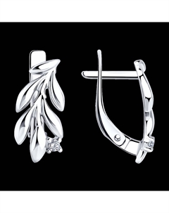 Серьги из серебра с фианитами Sokolov