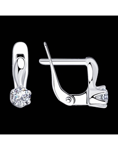 Серьги из серебра с фианитами Sokolov