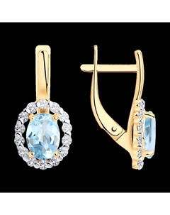 Серьги из золота с топазами и фианитами Sokolov