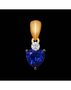 Подвеска из золота с бриллиантом и корундом Sokolov