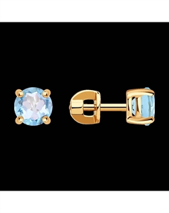 Серьги-пусеты из золота с топазами Sokolov