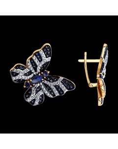Серьги из золота с корундами и фианитами Sokolov