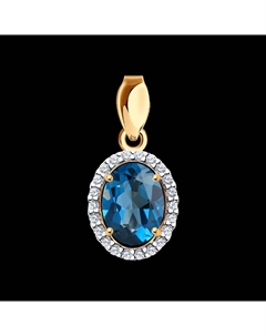 Подвеска из золота с лондон топазом и фианитами Sokolov