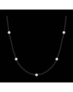 Колье из серебра со шпинелью и синтетическим жемчугом Sokolov