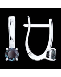 Серьги из белого золота с гидротермальными александритами Sokolov