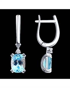 Серьги из белого золота с топазами и фианитами Sokolov