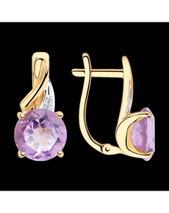 Серьги из золота с аметистами и фианитами Sokolov
