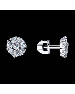 Серьги из серебра с фианитами Sokolov