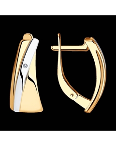 Серьги из золочёного серебра с бриллиантами Sokolov