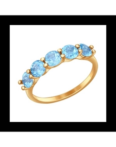 Кольцо из золота с голубыми топазами Sokolov