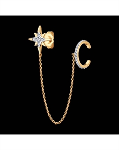 Серьга из золота с фианитами Sokolov