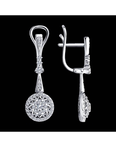 Серьги из белого золота с бриллиантами Sokolov