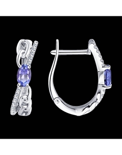 Серьги из белого золота с бриллиантами и танзанитами Sokolov