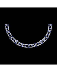 Колье из белого золота с бриллиантами и сапфирами Sokolov