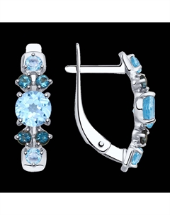 Серьги из белого золота с топазами Sokolov